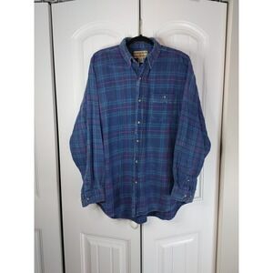 VTG MidWest Traders Flannel Soft Worn Shirt Plaid Men's XL Rugged Grunge Cotton